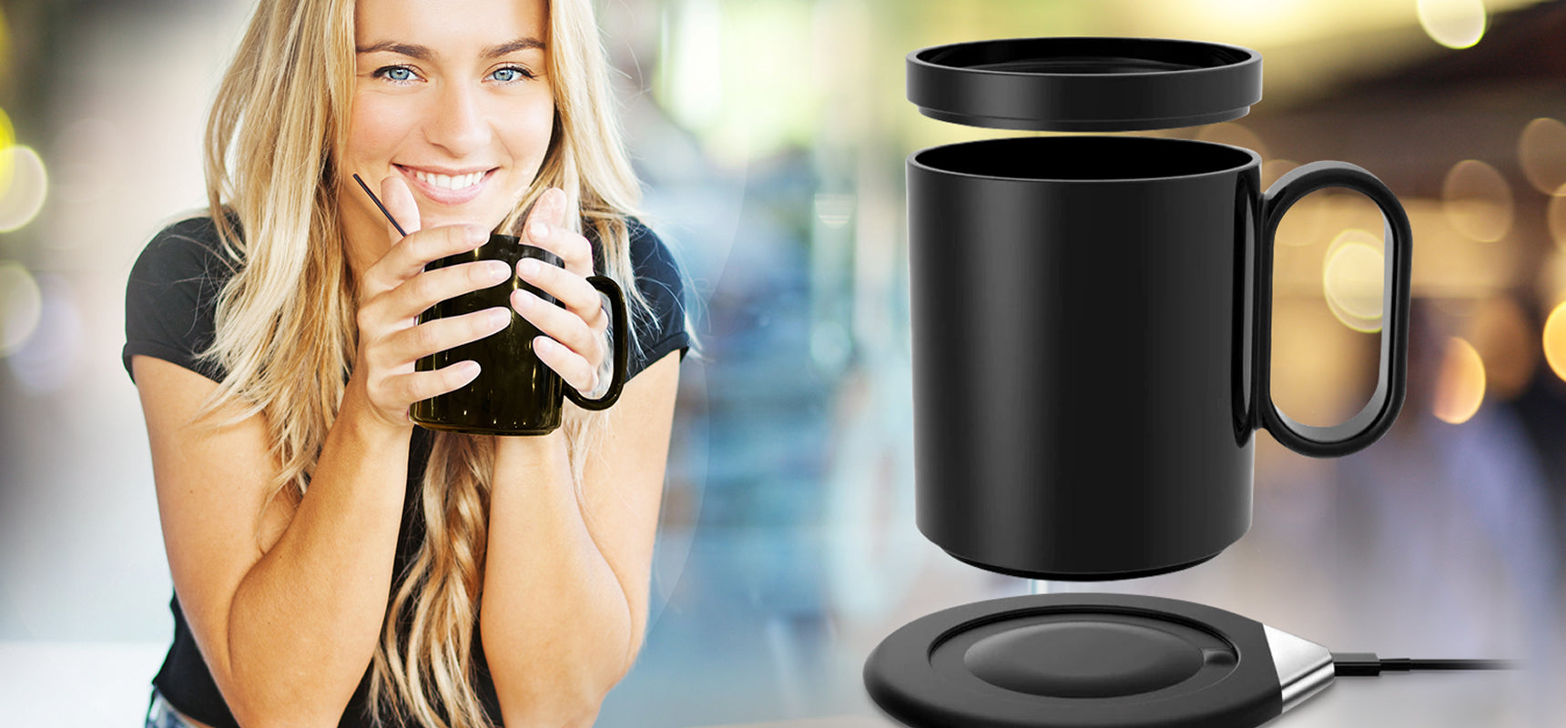 InstaHeat - 2-in-1 Mug Warmer & Wireless Charger