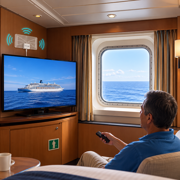 Watching free HDTV channels in a cabin with the Ultra-Vizion antenna