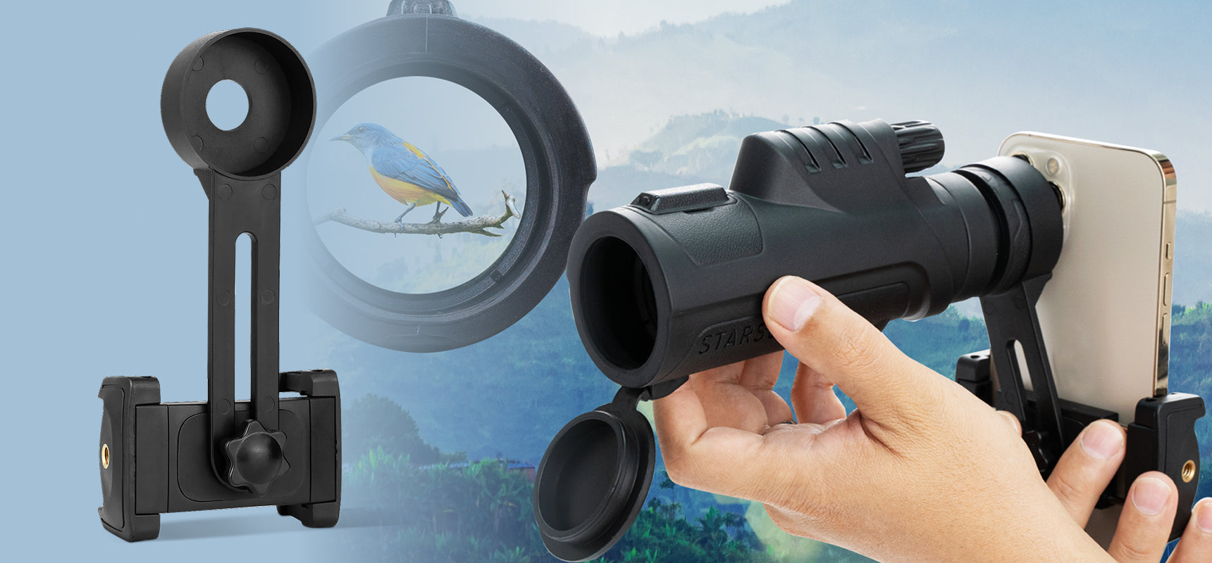 Starscope Monocular Phone Mount — Perfect View. Secure & Steady.